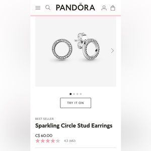 Sparkly Pandora Circle Stud Earrings